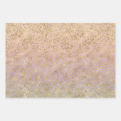 金ゴールドユニコーンレインボーグリッツスパークル ラッピングペーパーシート (正面2)