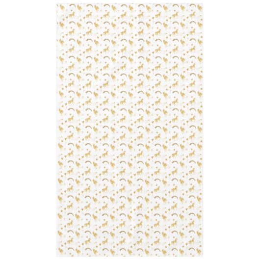 金ゴールドユニコーンレインボースターズ テーブルクロス (正面)