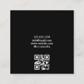 金ゴールドユニークスカルバタフライタトゥーアーティスト スクエア名刺 (裏面)