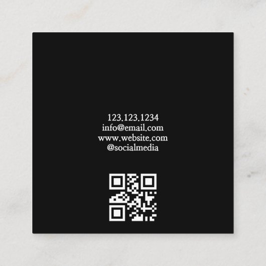 金ゴールドユニークスカルバタフライタトゥーアーティスト スクエア名刺 (裏面)