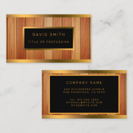 金ゴールドユニークラグジュアリーウッド名刺 名刺