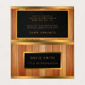 金ゴールドユニークラグジュアリーウッド 名刺 (外部フラット)