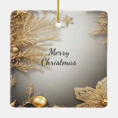 金ゴールドユニーク装飾クリスマスホリデーオーナメント セラミックオーナメント (裏面)