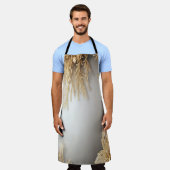 金ゴールドユニーク装飾ホリデーエプロン エプロン (着用した状態)