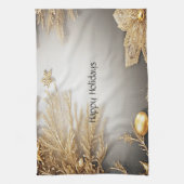 金ゴールドユニーク装飾ホリデーキッチンタオル キッチンタオル (縦)