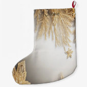金ゴールドユニーク装飾ホリデーストッキング ラージクリスマスストッキング (裏面)