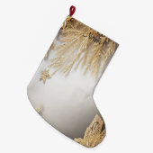 金ゴールドユニーク装飾ホリデーストッキング ラージクリスマスストッキング (正面 (吊り時))