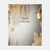 金ゴールドユニーク装飾ホリデーフリースブランケット フリースブランケット (正面)