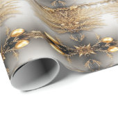 金ゴールドユニーク装飾ホリデーラッピング紙 ラッピングペーパー (ロールコーナー)