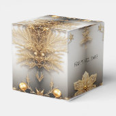 金ゴールドユニーク装飾休日ギフトボックス フェイバーボックス (裏面サイド)