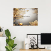 金ゴールドユニーク装飾用ホリデーポスター ポスター (ホームオフィス)