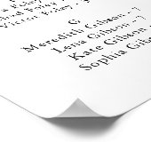 金ゴールドユーカリのアルファベット式座席表 ポスター (角)