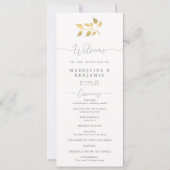 金ゴールドユーカリエレガントフォーマル結婚式 プログラム (正面)