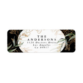 金ゴールドユーカリエレガントプブラックオニックス差出人住所 ラベル