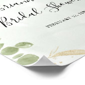 金ゴールドユーカリブライダルシャワーウェルカムポスター ポスター (角)