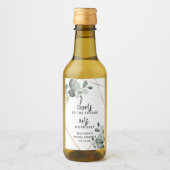 金ゴールドユーカリプスグリーンブライダルシャワーのお気に入り ワインラベル (正面)