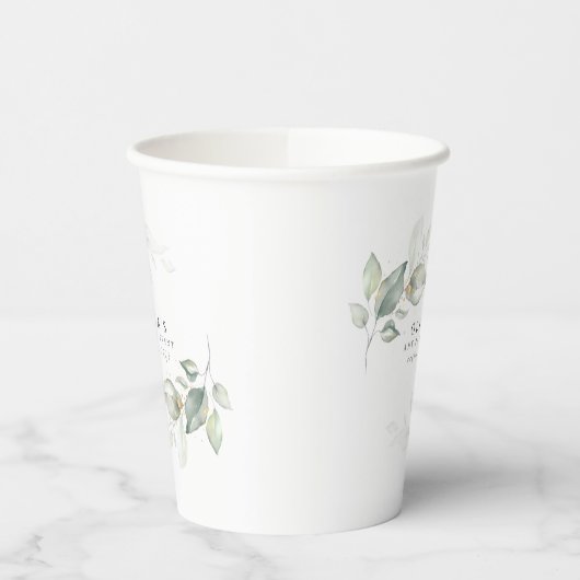 金ゴールドユーカリプスグリーンリーボホドリーミーウォーターの色 紙コップ (左)