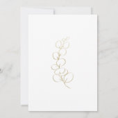 金ゴールドユーカリプスグリーンリー新結婚日付 招待状 (裏面)