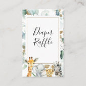 金ゴールドユーカリプタサファリおむつラッフルインサート 名刺 (裏面)