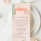 金ゴールドユーカリモダン抽象芸術エメラルドグリーン メニュー