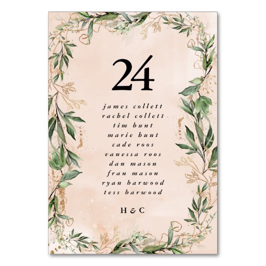 金ゴールドユーカリモダン抽象芸術幾何学おもしろい テーブルナンバー (裏面)