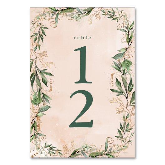 金ゴールドユーカリモダン抽象芸術幾何学おもしろい テーブルナンバー (正面)