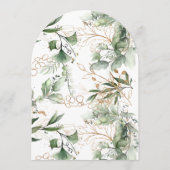 金ゴールドユーカリリースグリーナリーモスサージアーチ 招待状 (裏面)