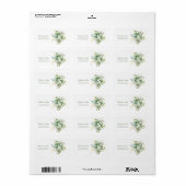 金ゴールドユーカリリースグリーンシーガラス結婚ズ ラベル (フルシート)