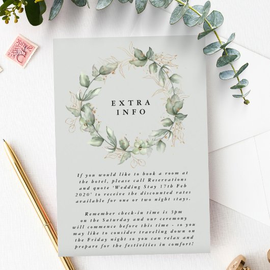 金ゴールドユーカリリースグリーンシーガラス詳細 エンクロージャーカード