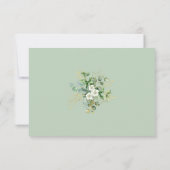 金ゴールドユーカリリースセージ素朴グリーン結婚ズ 出欠カード (裏面)