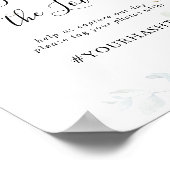 金ゴールドユーカリ共有ザラブハッシュタグサイン ポスター (角)