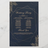 金ゴールドユーカリ幾何学結婚式 プログラムカード (裏面)