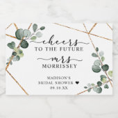 金ゴールドユーカリ応援ブライダルシャワー スパークリングワインラベル (シングルラベル)