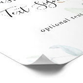 金ゴールドユーカリ書カスタム道文字標識 ポスター (角)