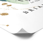 金ゴールドユーカリ書結婚道の歓迎サイン ポスター (角)