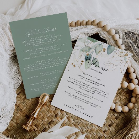 金ゴールドユーカリ書結婚道の歓迎レター