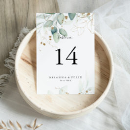 金ゴールドユーカリ書結婚道 テーブルナンバー