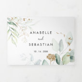 金ゴールドユーカリ書結婚道 三つ折り招待状 (カバー)