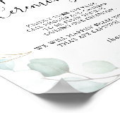 金ゴールドユーカリ書道のプラグ抜き式 ポスター (角)