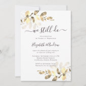 金ゴールドユーカリ書道ゴールデン結婚ズ 招待状 (正面)