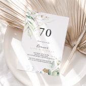 金ゴールドユーカリ書道70th誕生日パーティー 招待状