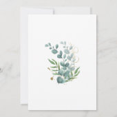 金ゴールドユーカリ結婚グリーン 招待状 (裏面)