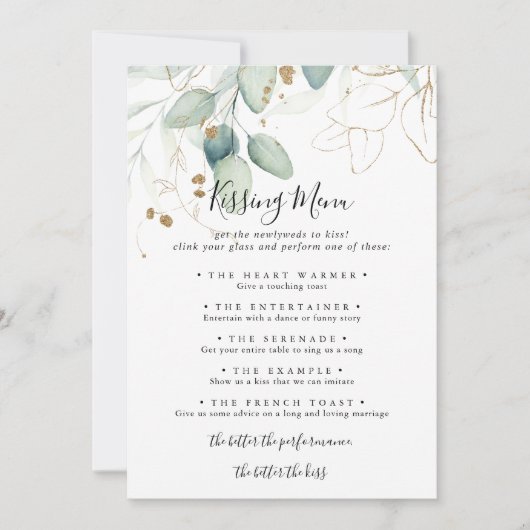 金ゴールドユーカリ結婚スのメキスをするニューゲームカード (正面)