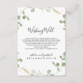 金ゴールドユーカリ結婚プスの葉の願い井戸 エンクロージャーカード (正面)