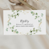 金ゴールドユーカリ結婚プス葉のギフト登録 エンクロージャーカード