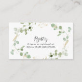 金ゴールドユーカリ結婚プス葉のギフト登録 エンクロージャーカード (正面)