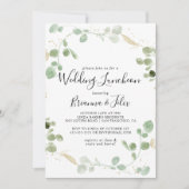 金ゴールドユーカリ結婚プトゥスブライダルシャワー 招待状 (正面)