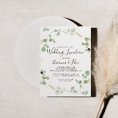 金ゴールドユーカリ結婚プトゥスブライダルシャワー 招待状