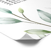 金ゴールドユーカリ葉グリー結婚ズの座席 ポスター (角)