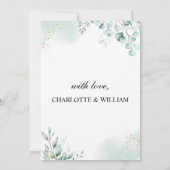 金ゴールドユーカリ離れグリーリハーサルディナー 招待状 (裏面)